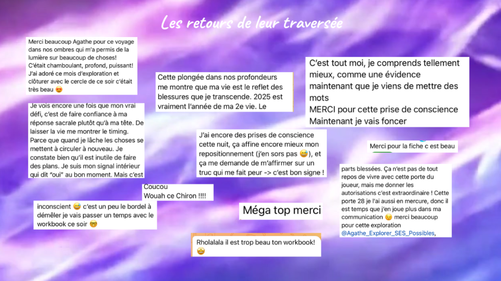 Les retours de leur traversée de l'ombre et de leur puissance retrouvée